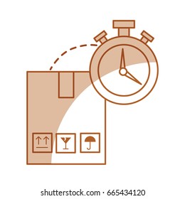 box carton with chronometer watch isolated icon