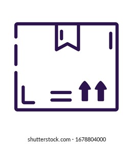 box carton delivery line style icon vector illustration design