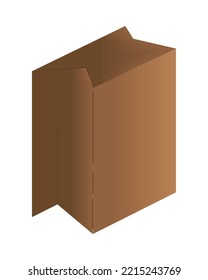 caja de cartón, icono de simulación de empaque ecológico