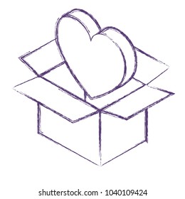 box carton with heart