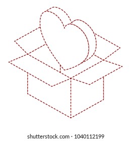 box carton with heart