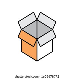 box carton open isolated icon vector illustration design