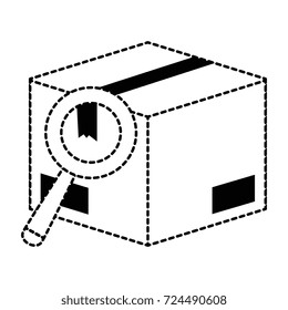 box carton packing with magnifying glass