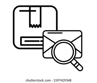 box carton packing postal service vector illustration design