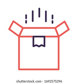 box carton packing postal service line style vector illustration design