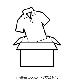 box carton packing with shirt