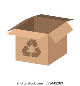 box carton with recycle symbol