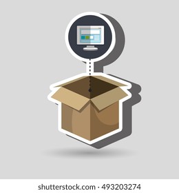 box carton screen pc laptop