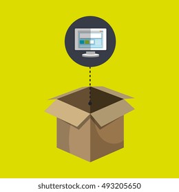 box carton screen pc laptop