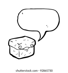 box cartoon character with speech bubble box cartoon character with speech bubble