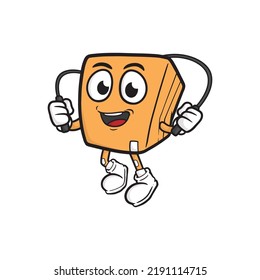 box cartoon character. vector illustration