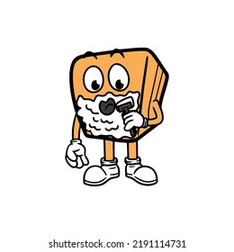 box cartoon character. vector illustration