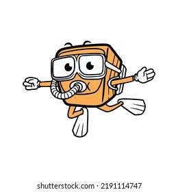box cartoon character. vector illustration