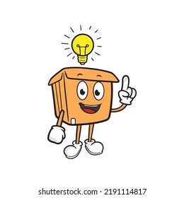 box cartoon character. vector illustration