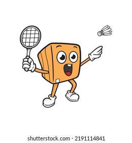 box cartoon character. vector illustration