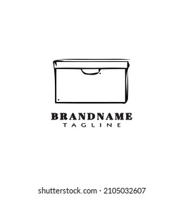 icono de dibujos animados de caja plantilla de diseño negro vector aislado