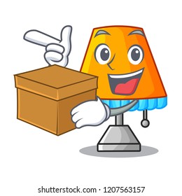 With box cartoon table lamp beside in bed