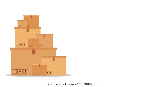 Box cartoon vector. free space for text. wallpaper. copy space.