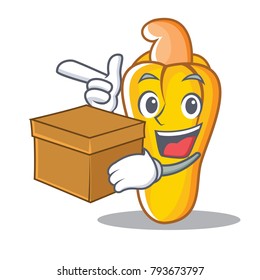 With box cashew character cartoon style