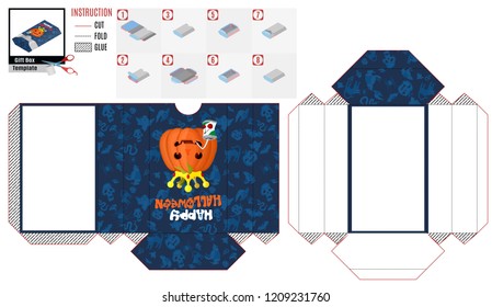 box casket with evil pumpkin king for Halloween. stock vector image