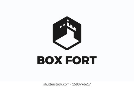 Box With Castle Vector Royalty Logo Design Inspirations