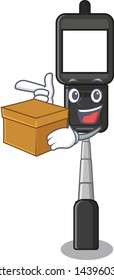 With box cell phone holder isolated in mascot