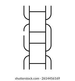 box chain line icon vector. box chain sign. isolated contour symbol black illustration