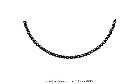 Box Chain symbol, black isolated silhouette