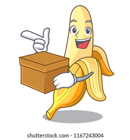 With box character banana in the fruit market