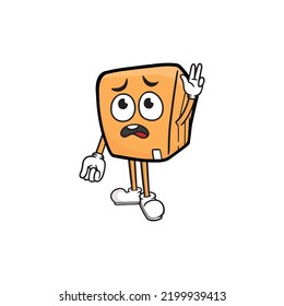 ilustración vectorial de mascota de caracteres de caja