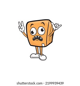 box character cartoon mascot vector illustration