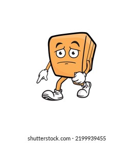Box-Zeichenkartoon-Maskottchen, Vektorgrafik