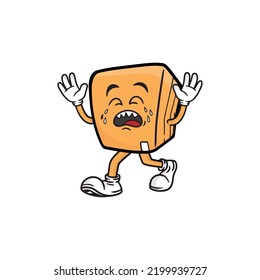 ilustración vectorial de mascota de caracteres de caja