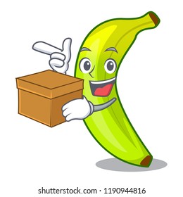 With box character natural fruit fresh green banana