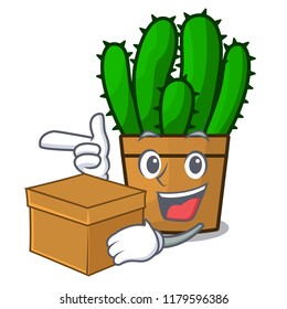 With box character spurge cactus home decor indoor