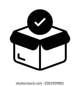 Box with check mark symbolizing approved or verified package