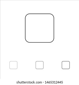 Box, Checkbox, Unchecked Bold and thin black line icon set. Vector Icon Template background