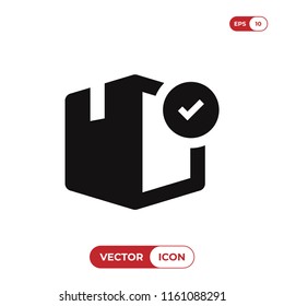 Box with checked vector icon