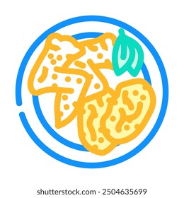 box chicken fried color icon vector. box chicken fried sign. isolated symbol illustration