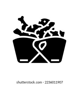 box chicken fried glyph icon vector. box chicken fried sign. isolated symbol illustration