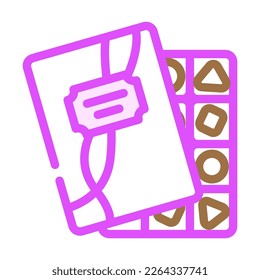 box chocolate candy food color icon vector. box chocolate candy food sign. isolated symbol illustration