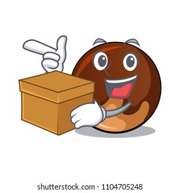 With box chocolate donut character cartoon