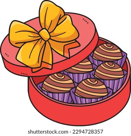 Box of Chocolates Cartoon Colored Clipart 