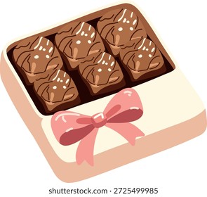 Box of Chocolates with Cute Pink Bow