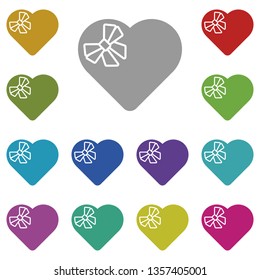 Box of chocolates, heart, gift multi color icon. Simple thin line, outline vector of valentines day icons for UI and UX, website or mobile application