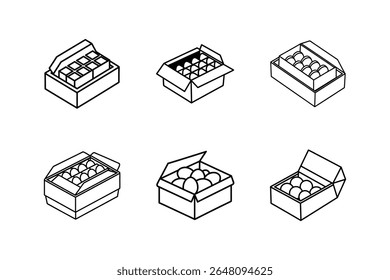 box of chocolates icon line art vector illustration
