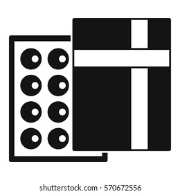 Box with chocolates icon. Simple illustration of box with chocolates vector icon for web