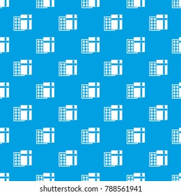 Box with chocolates pattern repeat seamless in blue color for any design. Vector geometric illustration