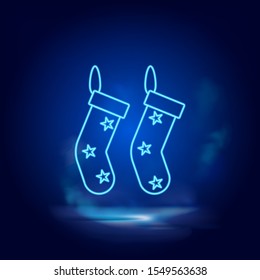 box, Christmas neon icon. Smoke effect neon style vector icons.