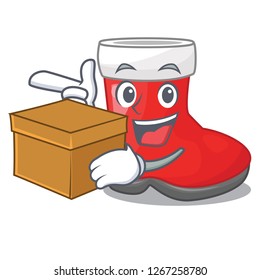 With box christmas santa boot isolated on mascot